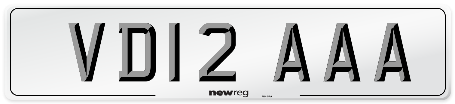 VD12 AAA Number Plate from New Reg